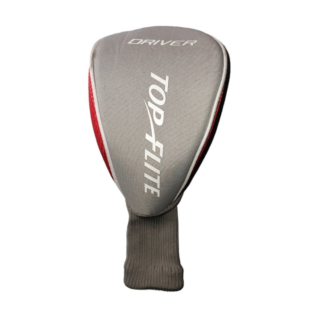 Top Flite Golf Driver Headcover Head Cover Gray Red White Excellent Condition